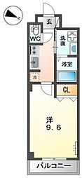 サニーコート香ヶ丘 1Kの間取図画像