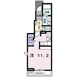青波・K100 ワンルームの間取図画像