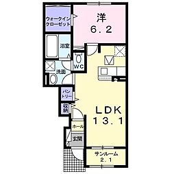 ミルレクラージュ2 1LDKの間取図画像
