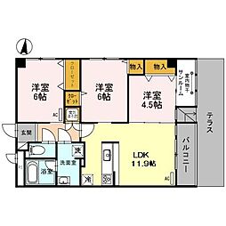 センチュリーミューゼ 3LDKの間取図画像