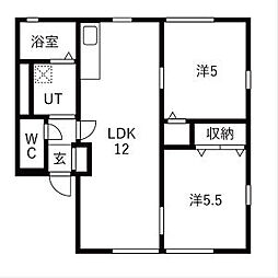 上毛電気鉄道 富士山下駅 徒歩7分の賃貸アパート 2階2LDKの間取り