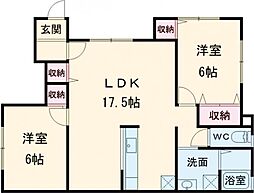 BORONVII 1階2LDKの間取り