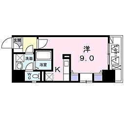ベルクブルーメタクミ ワンルームの間取図画像