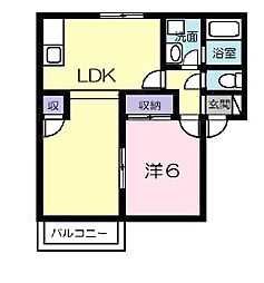 ブルーエンジェルA 1LDKの間取図画像