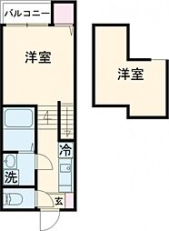 modern palazzo 西時津Ａ棟 1階1SKの間取り