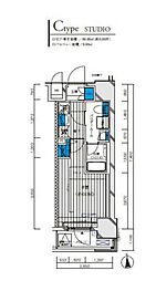 JR中央線 八王子駅 徒歩8分の賃貸マンション 7階1Kの間取り