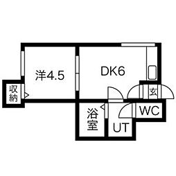 カーサ・ソレアード 1LDKの間取図画像