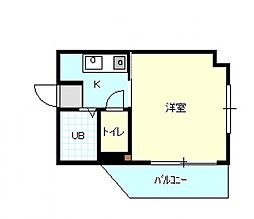 メープル西観音 1Kの間取図画像