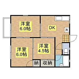 プレステージ 2階3DKの間取り