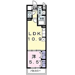 東急田園都市線 池尻大橋駅 徒歩13分の賃貸マンション 1階1LDKの間取り