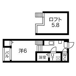 リベルテ千種 1階1Kの間取り