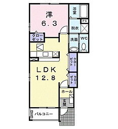 シャトレブリアン壱番館 1LDKの間取図画像