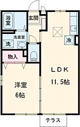 シャルマンコート 1階1LDKの間取り