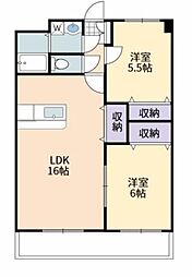 マイウス　Ａ 3階2LDKの間取り
