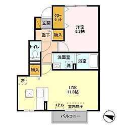 ウィルビューE 1LDKの間取図画像