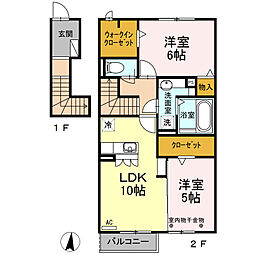Mアイランド3 2LDKの間取図画像