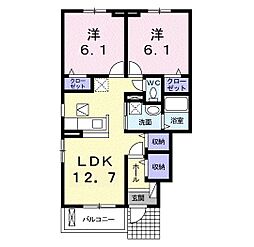 エスプリ3 2LDKの間取図画像