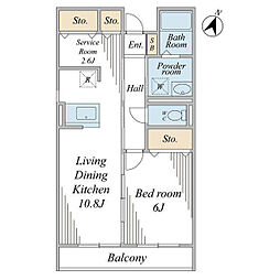 パレットモア公津の杜A棟 1SLDKの間取図画像
