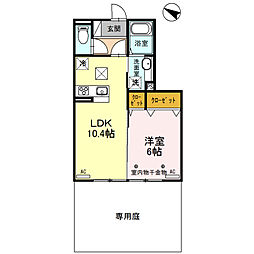 メゾン　アイリス 1階1LDKの間取り