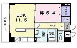 アウル三鷹 1LDKの間取図画像