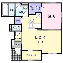 リアン2 1LDKの間取図画像