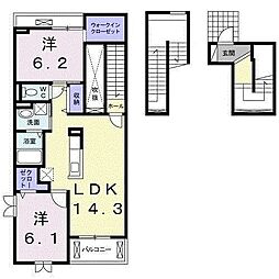 クレール・シャンス 2LDKの間取図画像