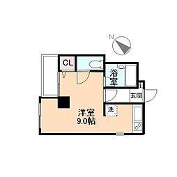 サークルパレス元町 5階ワンルームの間取り