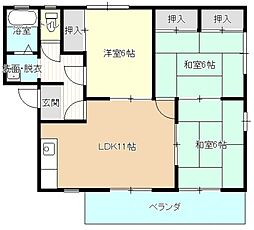 フレグランスコサコ 2階3LDKの間取り