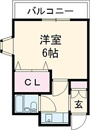 プレゼンス浜の宮 3階1Kの間取り