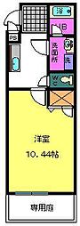 ヴィラソレイユ 1階1Kの間取り