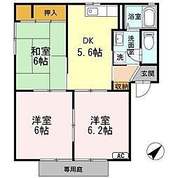 レーベンパレス　A棟 1階3DKの間取り