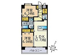 リバレイン 2LDKの間取図画像
