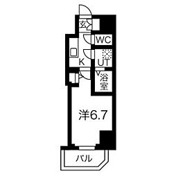 ファーストフィオーレ神戸駅前 14階1Kの間取り