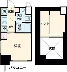 エステムコート神戸県庁前IVグランディオ 8階1Kの間取り