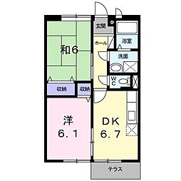 サニーフラット 2DKの間取図画像