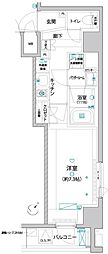 アバンテ勝どき 1Kの間取図画像