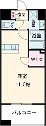 LIBTH新町WEST 11階ワンルームの間取り