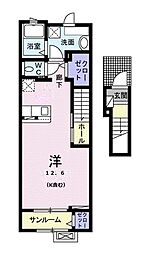 クラール泉池B ワンルームの間取図画像