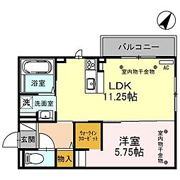 D-Residence兼六元町1 1LDKの間取図画像