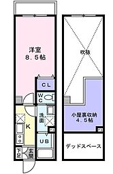 Sパレス4 1Kの間取図画像
