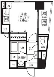 フォレストヒルズ立川 4階ワンルームの間取り
