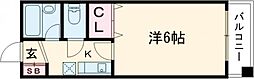 リバーサイド明光 4階1Kの間取り