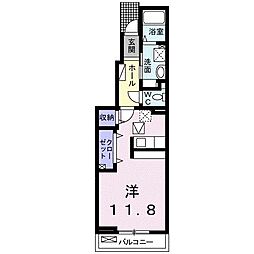 しいの木A ワンルームの間取図画像