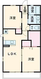 メゾンドソレイユ 2LDKの間取図画像