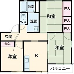 JR福知山線 福知山駅 徒歩8分の賃貸アパート 1階3Kの間取り