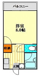 グランドフォーレD 1Kの間取図画像