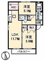 間取図画像 2LDK