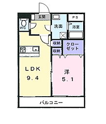 グリーンアカデミー 1LDKの間取図画像