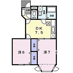 ファミールTB 2DKの間取図画像