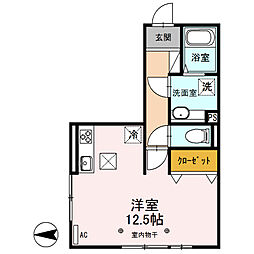 グランメゾン朝倉 1階ワンルームの間取り